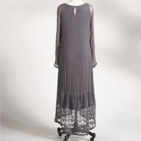 Sundance Viviana Chiffon Midi Dress in Grey 4 NWOT - Picture 2 of 11